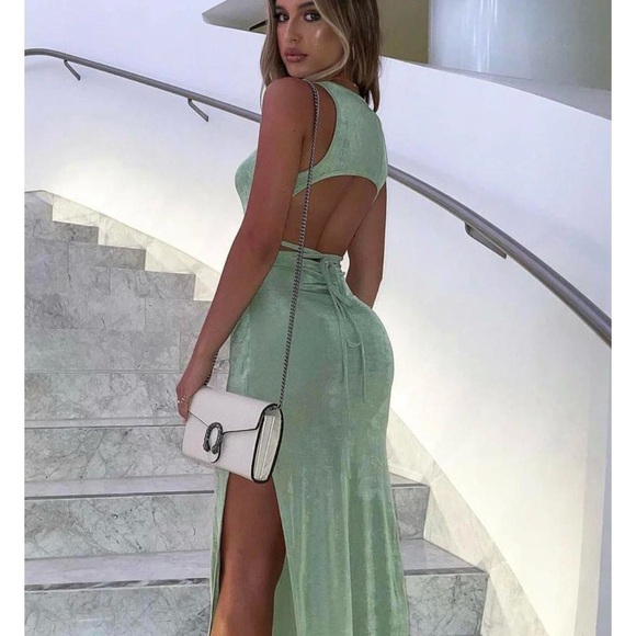 WHITE FOX BOUTIQUE Easy Does It Maxi Dress Sage Size XS - Picture 2 of 13